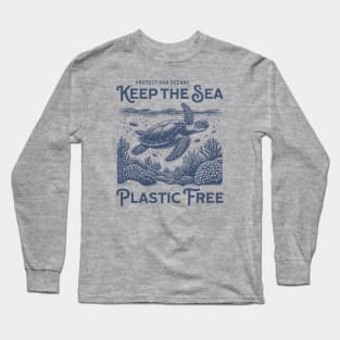 Sea Turtle Protect Our Oceans Keep the Sea Plastic Free Long Sleeve T-Shirt